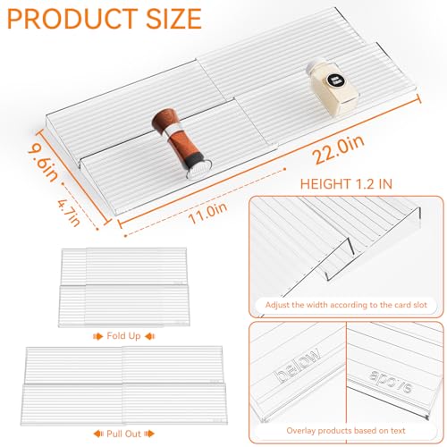 Expandable In-Drawer Spice Organizer - 4 Pack Clear Acrylic