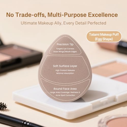 Momo's Workshop Brown 2pc Large Makeup Puff for Liquid Foundation & Concealer