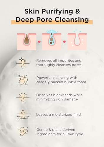 Hanskin Pore Cleansing Foam with BHA, Exfoliating Face Wash & Makeup Remover, 4.06 oz