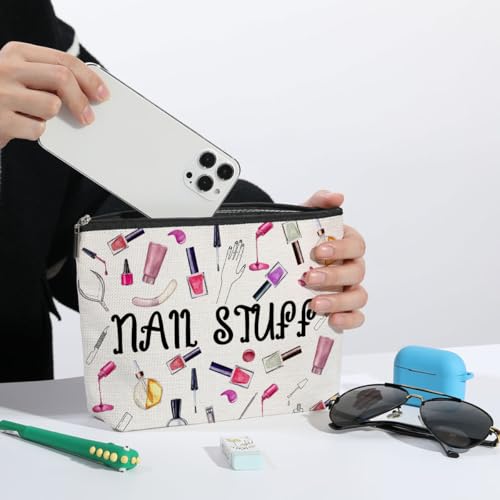2-Piece Linen Makeup Bag Set - Portable Cosmetic Pouch for Travel