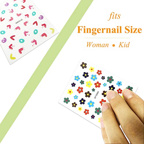 18 Sheets 3D Self-Adhesive Nail Art Decals for Women and Kids DIY Manicure