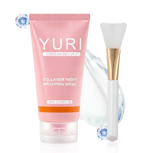 YURI Collagen Overnight Peel Off Mask - Hydrating & Firming, 2.54 Fl Oz