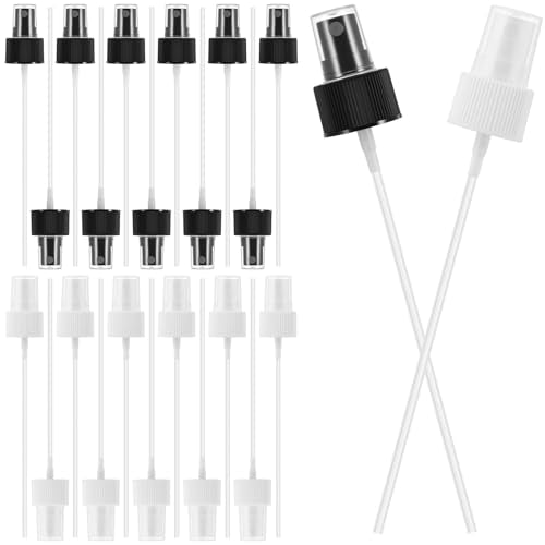 24 Pack Spray Bottle Nozzle Replacement - Black & White Fits 24-410 Bottles