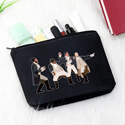 GJTIM Musical Gift Makeup Bag - HamMusical Black Zipper Pouch for Theatre Fans