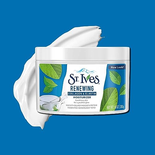 St. Ives Collagen & Elastin Face Moisturizer 10 oz Pack of 2 - Hydrating, Paraben-Free, Daily Skin Renewal for Women