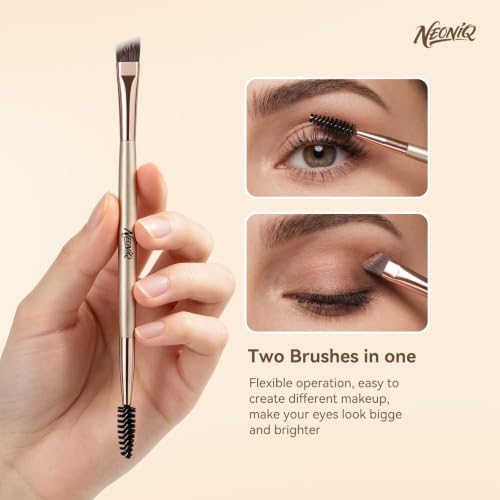NEONIQ 10-Piece Dual-Ended Makeup Brush Set with Travel Bag