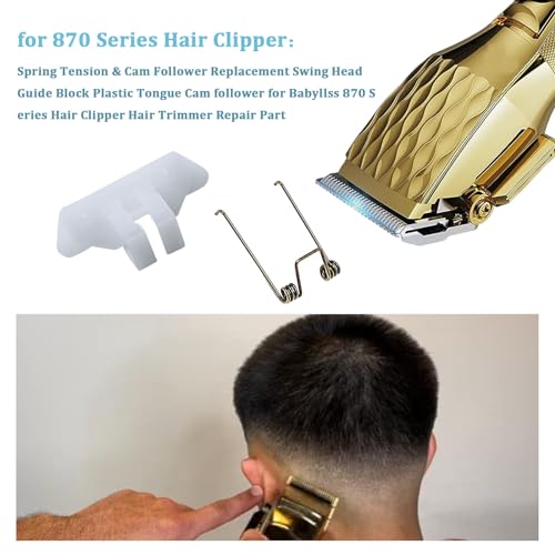 Hair Clipper Spring Tension & Cam Follower Replacement - 2 Springs & 2 Followers for Babyliss 870 Series