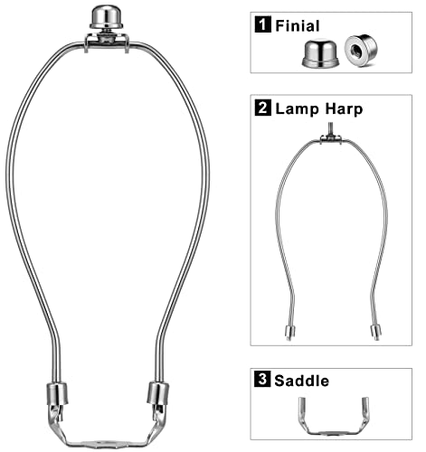9-Inch Lamp Harp Kit with Solid Finials for Table & Floor Lamps
