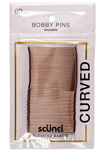 Scunci Curved Bobby Pins - 60 Pack in Metallic Brunette