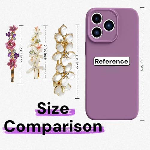 D Floral Design Flower Hair Clips for Women - 3 Pcs Vintage Rhinestone Barrettes