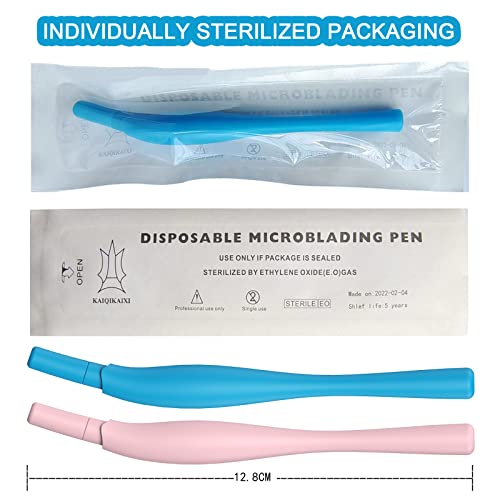 10-Pack Disposable Microblading Pen with 14F Needles for Eyebrow Tattooing