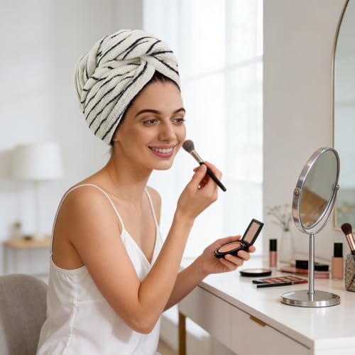 Jacquotha Cotton Hair Towel Wrap - Anti-Frizz Quick Dry Hair Turban