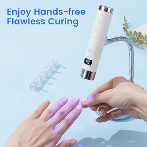 Rosiour White UV Nail Lamp - Handheld with Auto Sensor & Magnetic Stand