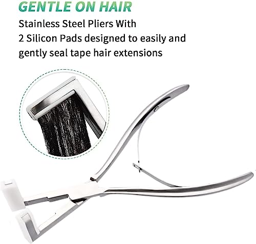 Hair Extension Tools Kit with Pliers & Tape Tabs, Professional Tape-In Sealer