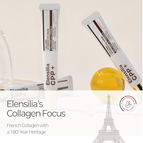 Elensilia 80% Collagen & Snail Peptide Eye Cream for Wrinkles, 0.7 fl.oz