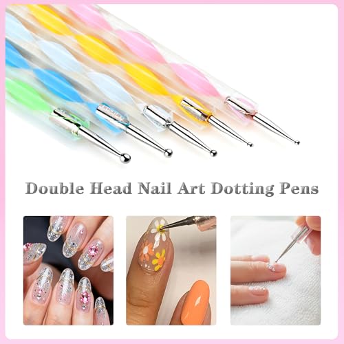Nail Art Tools Set 22-Piece with Brushes, Dotting Tools & Palette – White