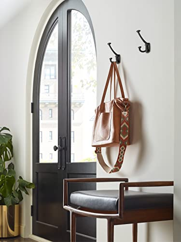 Amerock Matte Black Triple Prong Wall Hook for Coats & Bags