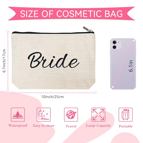 DJOLY Bridal Shower Makeup Bag - Chic Travel Pouch for Bride