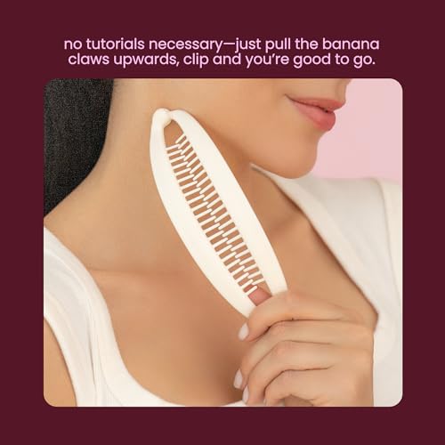 Cobana Banana Clip ? Large 6'' Volumizing Hair Clip for Medium to Thick Hair ? Secure Hold, No Crease, No Breakage ? Hair Accessories for Women, Set of 2 (Black and Brown)