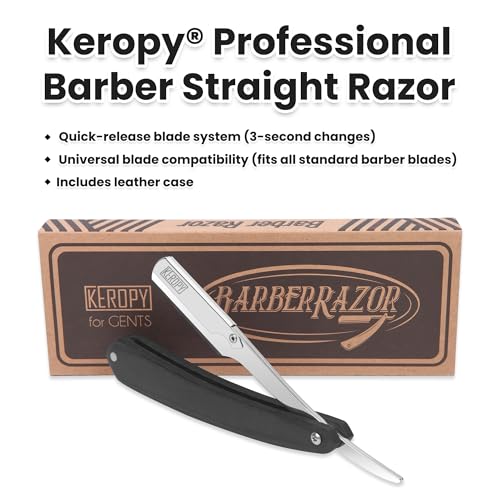 Keropy Black Wooden-Handle Shavette Straight Razor (Variation: Black Wooden Handle)