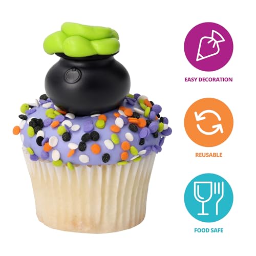 DecoPac Halloween Cauldron Cupcake Toppers - 24 Food Safe Decorations