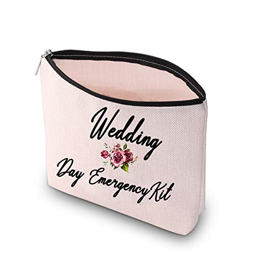 Beige Wedding Day Emergency Kit Cosmetic Bag for Bride & Bridal Shower Gift