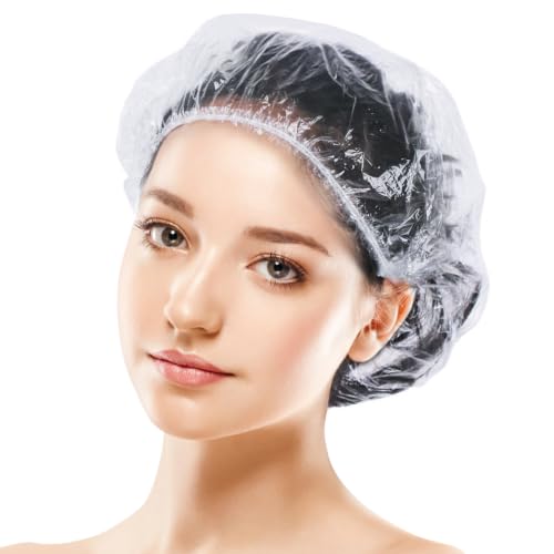 100 Disposable Shower Caps - 20in Waterproof Hair Caps for Men & Women