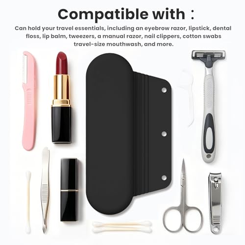 BackBlack Black Silicone Dopp Kit Toiletry Bag for Men, Travel Organizer
