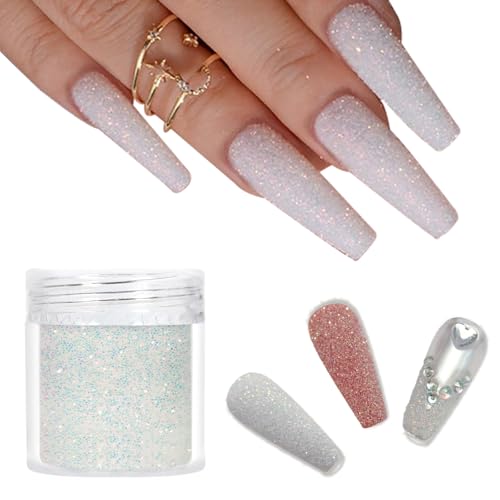 Laza White Diamond Dust Nail Glitter - Ultra-Fine Shimmer 6g
