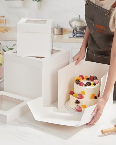 Kootek 10-Inch Cake Box with Board & Window - Ideal for Parties