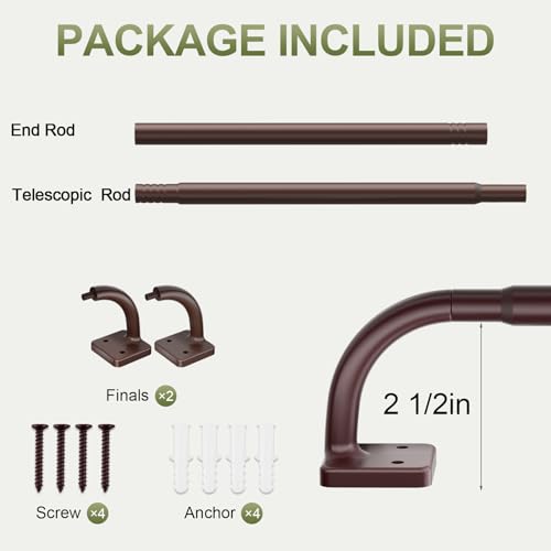Tigpengy Adjustable Blackout Curtain Rod 28-48 Inch - Wrap Around Design