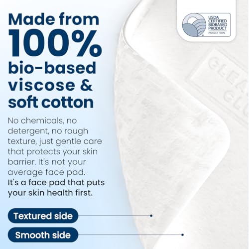 Clean Skin Club Clean©÷ Pads 2.0 [NEW & Improved Edges] Guaranteed Not to Shed & Tear Face Pads, Unique Triple Layers, Textured & Ultra Soft Side, Organic Disposable Cotton, Pair with Makeup Remover