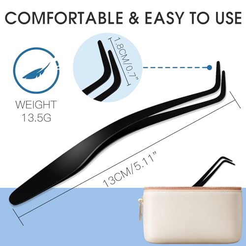 Stainless Steel Lash Tweezers for DIY Cluster Lashes - Curved Tip