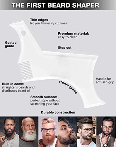 Beard Shaping Tool with Comb for Symmetric Trimming & Edging
