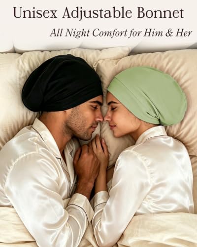 Adjustable Satin Lined Sleep Bonnet – Modal Outer Layer Unisex Hair Cap