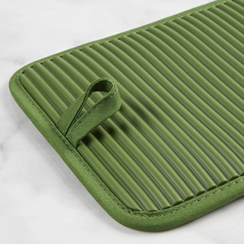 KitchenAid Ribbed Silicone Pot Holder Set - 2-Pack, Matcha, 7"x9"