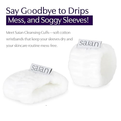 Saian Cleansing Wristbands for Face Washing - 2 Pack, Water-Resistant & Adjustable