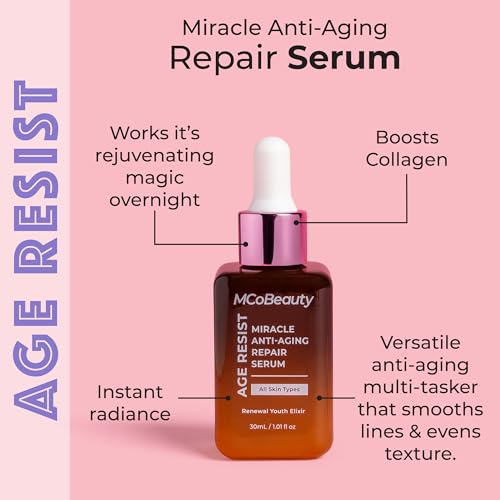 MCoBeauty Anti-Aging Facial Serum with Hyaluronic Acid & Arginine - Overnight Skin Repair
