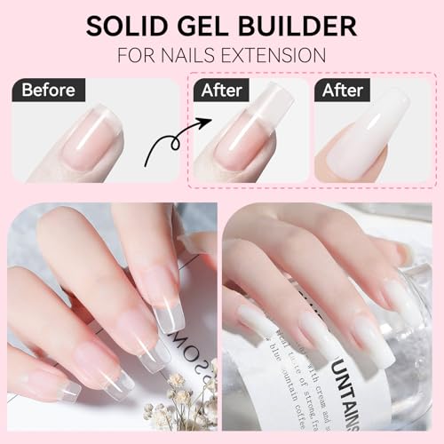 Makartt 4-in-1 3D Gel Nail Art Kit - Clear & White Sculpting Builder Gel