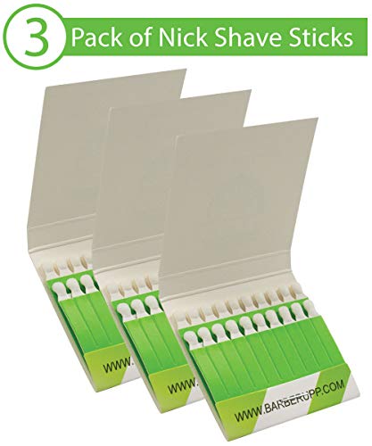 BARBERUPP Green Stix Styptic Sticks - 3 Pack for Razor Nicks Relief