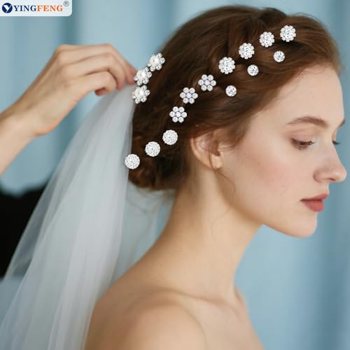 60 Pcs U-Shaped Silver Bridal Hair Pins - YINGFENG Wedding Accessories