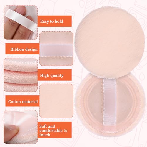 12 Velour Makeup Powder Puffs - 2.36 Inch Soft Face Pads