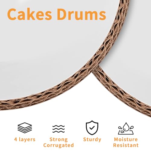 8 Inch Cake Drums - 5 Pack Sturdy Round Cake Boards