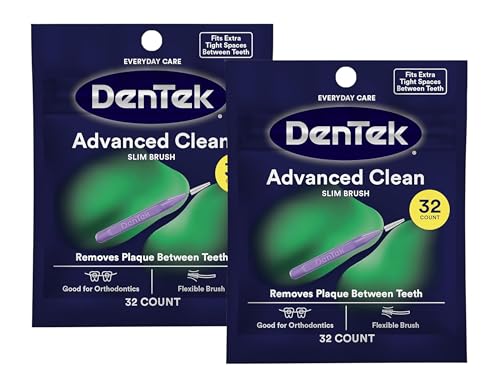 DenTek Complete Clean Floss Picks with Mouthwash Blast Mint Flavor - 32 ct (Pack of 2)