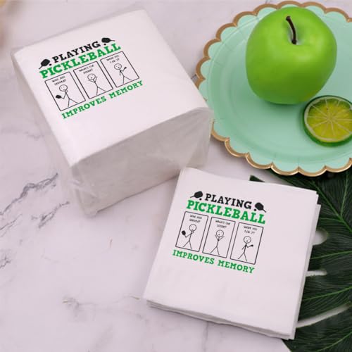 Funny Pickleball Quote Cocktail Napkins - 50 Two-Ply Disposable Napkins