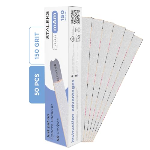STALEKS PRO Expert 22 PapmAm Nail File Refills - 150 Grit, Pack of 50