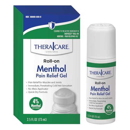 TheraCare 4% Menthol Pain Relief Roll-On Gel - Green, 2.5 oz (73 mL)