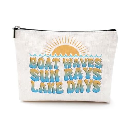 Lake Days Makeup Bag - Boat Waves Sun Rays Cosmetic Pouch