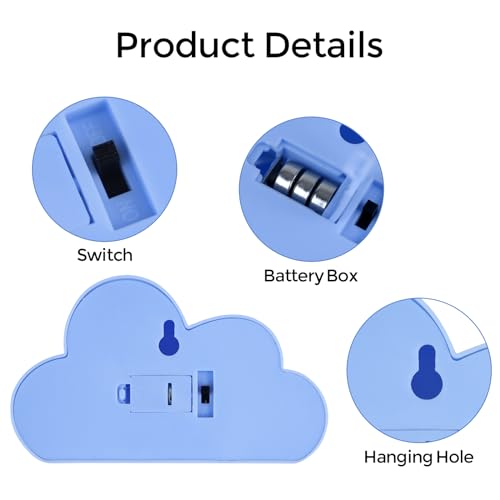 Clothmile 3-Pack LED Cloud Night Lights for Kids' Rooms