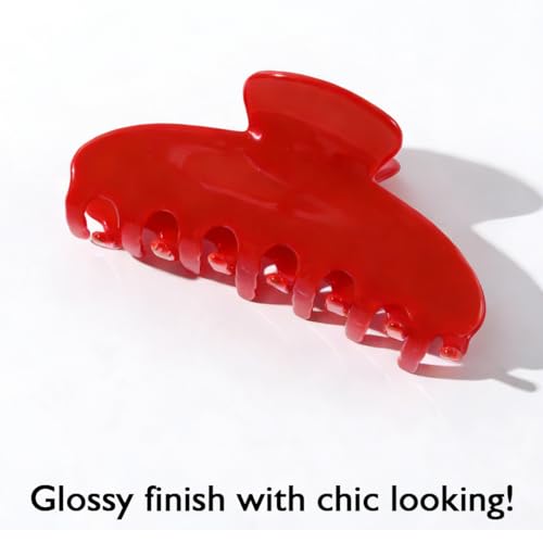 Cherry Red Acetate Hair Claw Clip – Durable French Style Hair Accessory